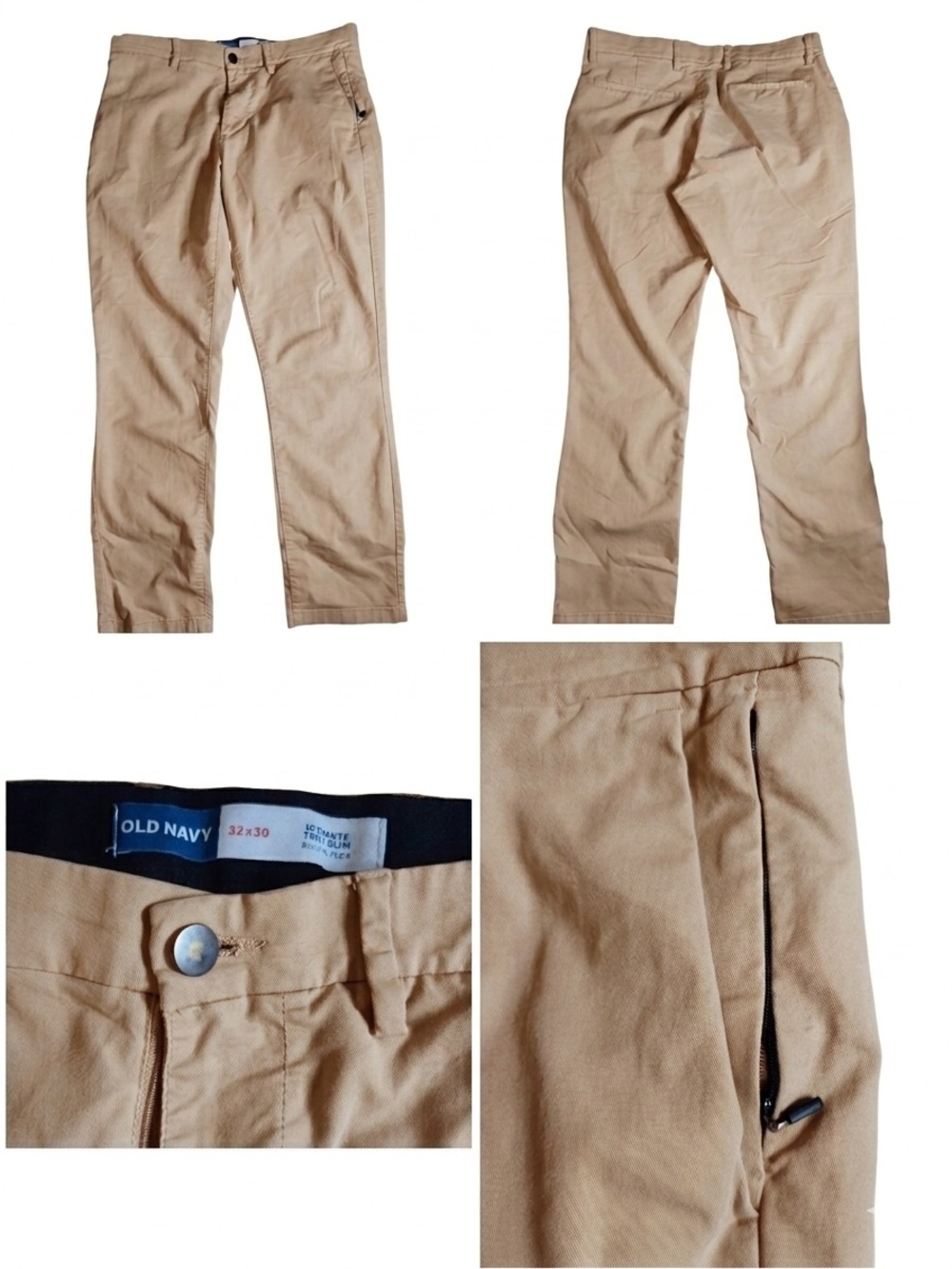 ​Old Navy Men's Ultimate Tech Slim Built-In Flex Chino Pants Tan 32 x 30 **